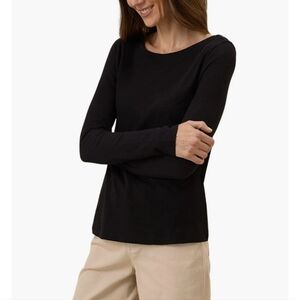 Pact Organic Cotton Featherweight Slub Long Sleeve Tee Black Size S